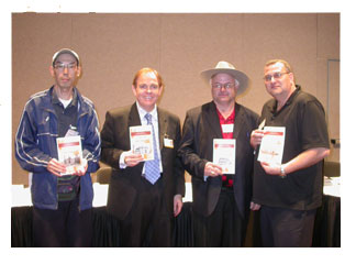 C4OA President Rusty Goe meets with fellow coin club members