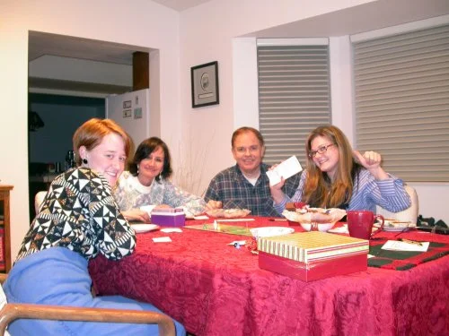 Enjoying the company of our fellow coin shop employees at Christmastime
