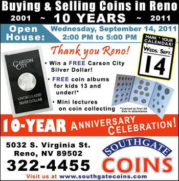 Southgate Coins hosts 10-year anniversary celebration at their Reno coin shop