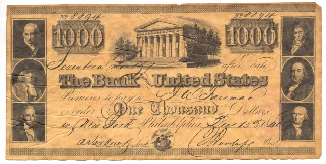 Am 1840 $1,000 US bank note that is a facsimile