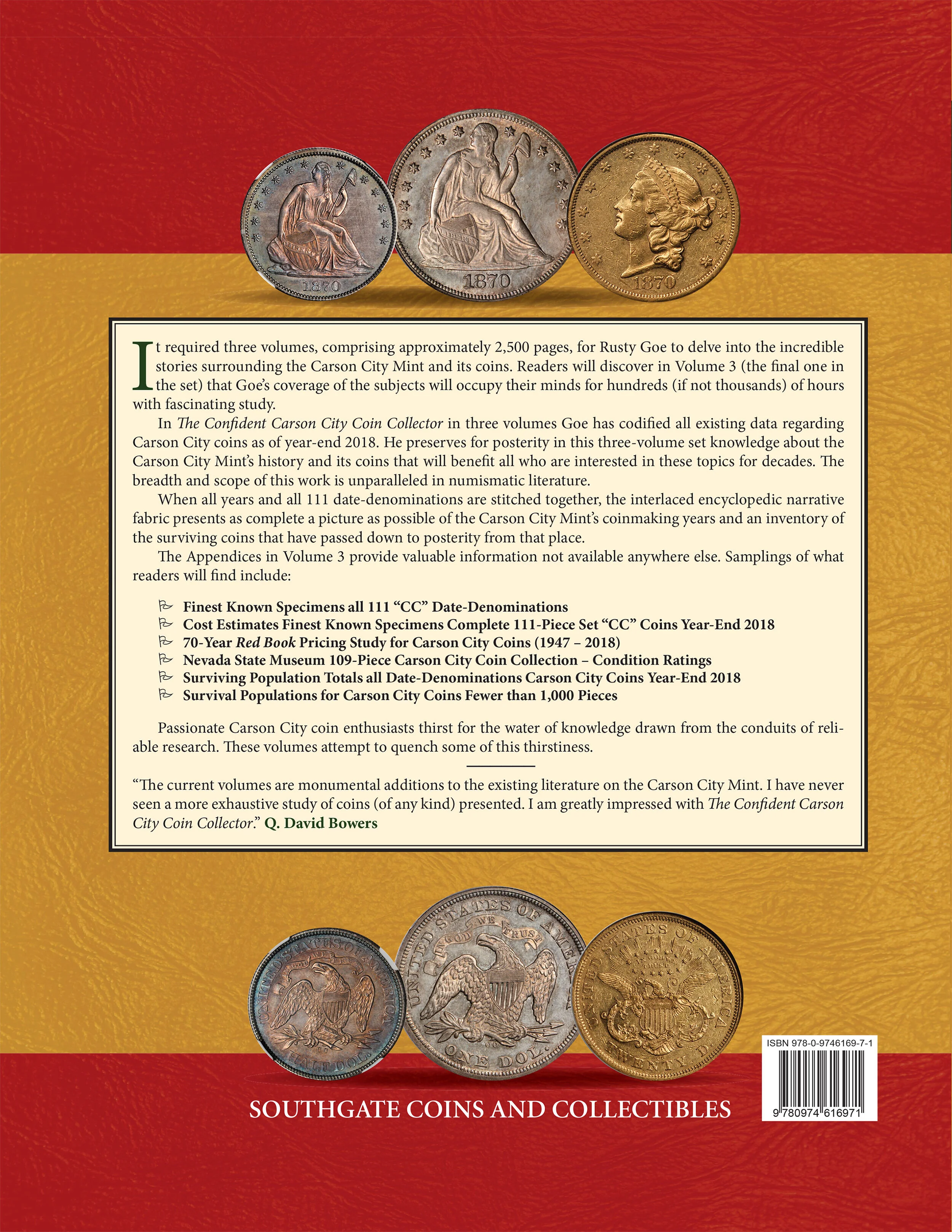 The Confident Carson City Coin Collector Three Volumes