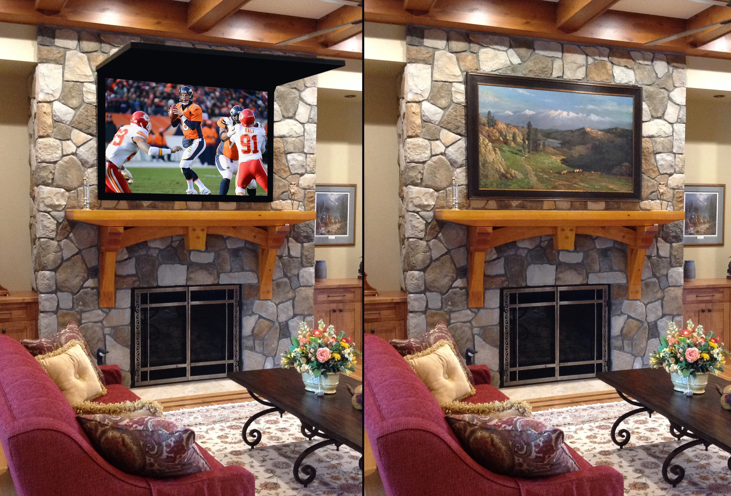 Hide TV with Original Art or Framed Mirror!