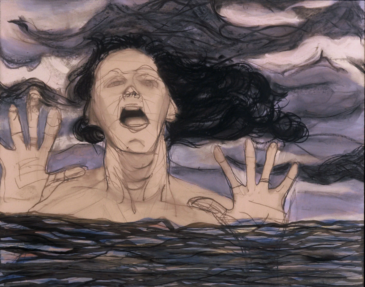 Katya Kabanova , 34 x 29 ", Galkyd, Charcoal on Drafting Film, featured in SF Opera Magazine, Nov 2003