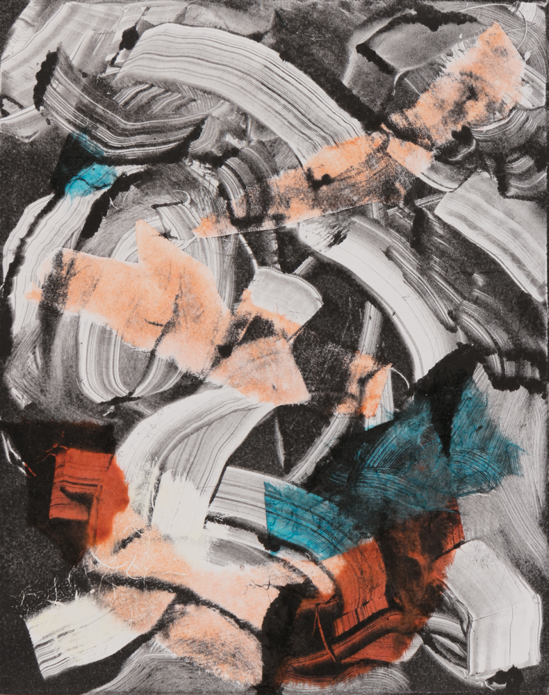  Tangerine, 2013, monoprint with collage, 8 x 10" 