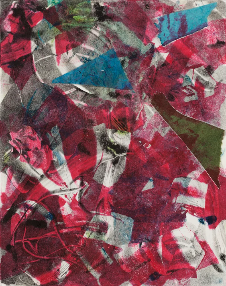 Sayuri , 2013, monoprint with collage, 8 x 10"