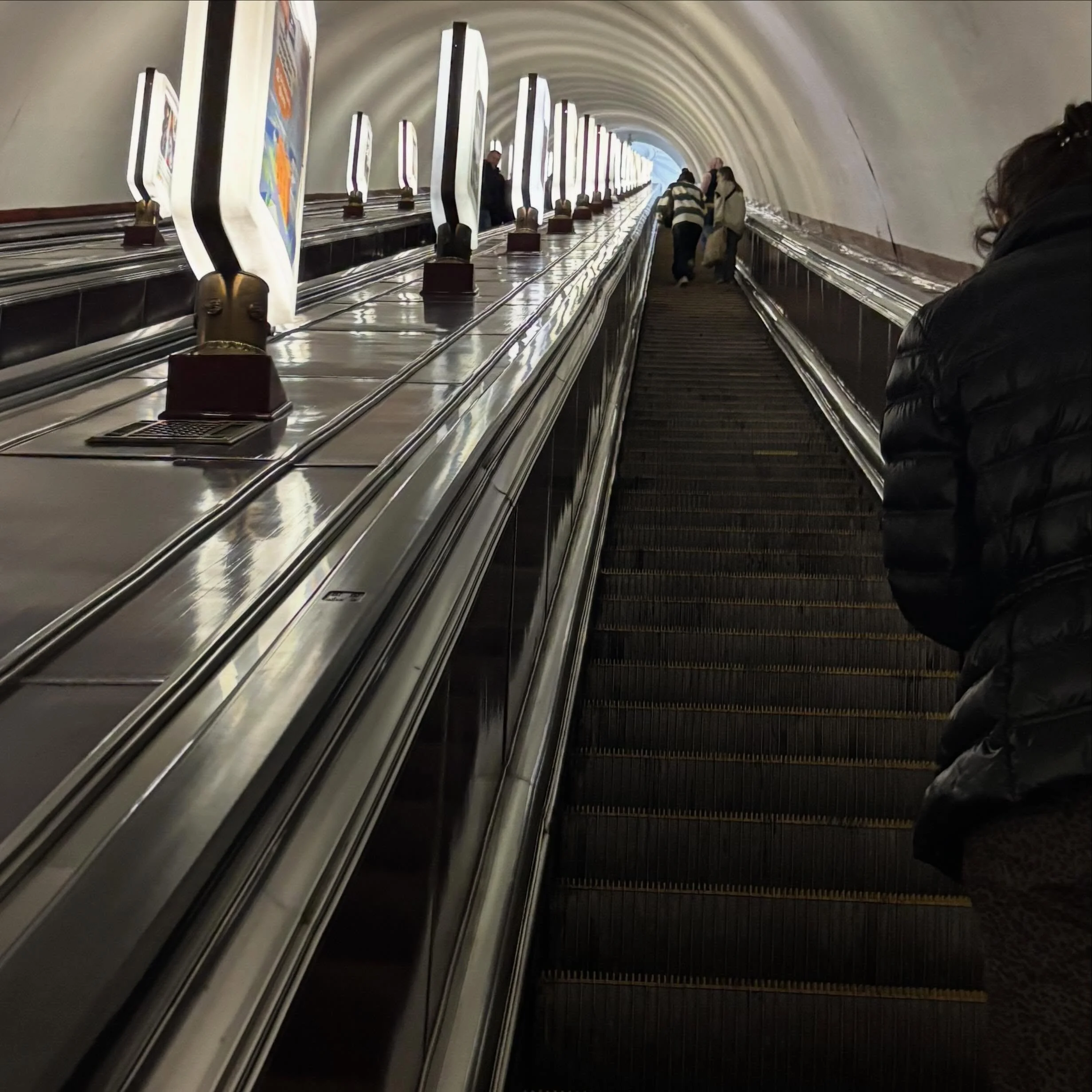 This is a very long escalator from a very deep metro station. #kyiv