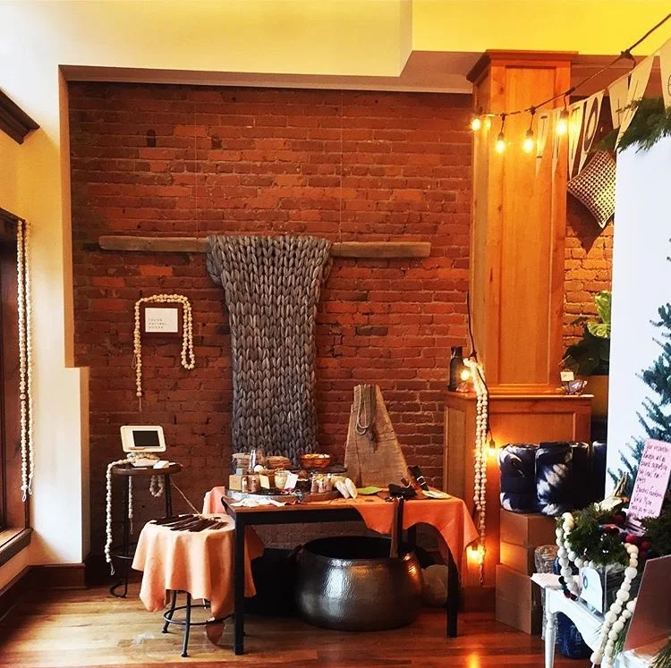 Our Found Natural Goods space at Into The Woods, a Holiday Market, downtown Bend, Oregon for Shop Small Saturday and the following Sunday at Liberty Theater.  