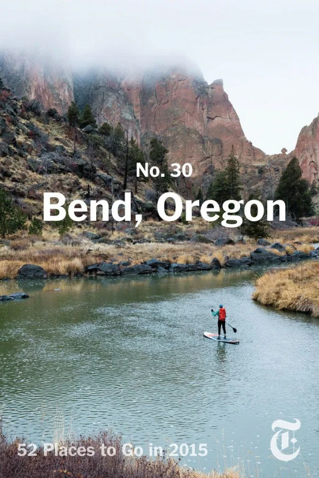 Published in the New York Times.; early morning Smith Rock SUP in the Crooked River, photo by Tyler Roemer, 2015