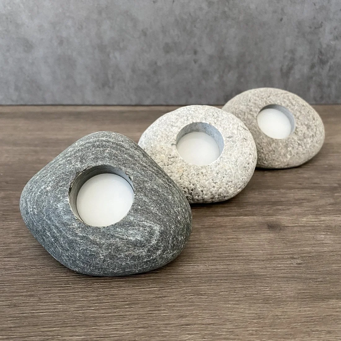 handcrafted by funky rock designs made in the USA natural beach stone LED night light