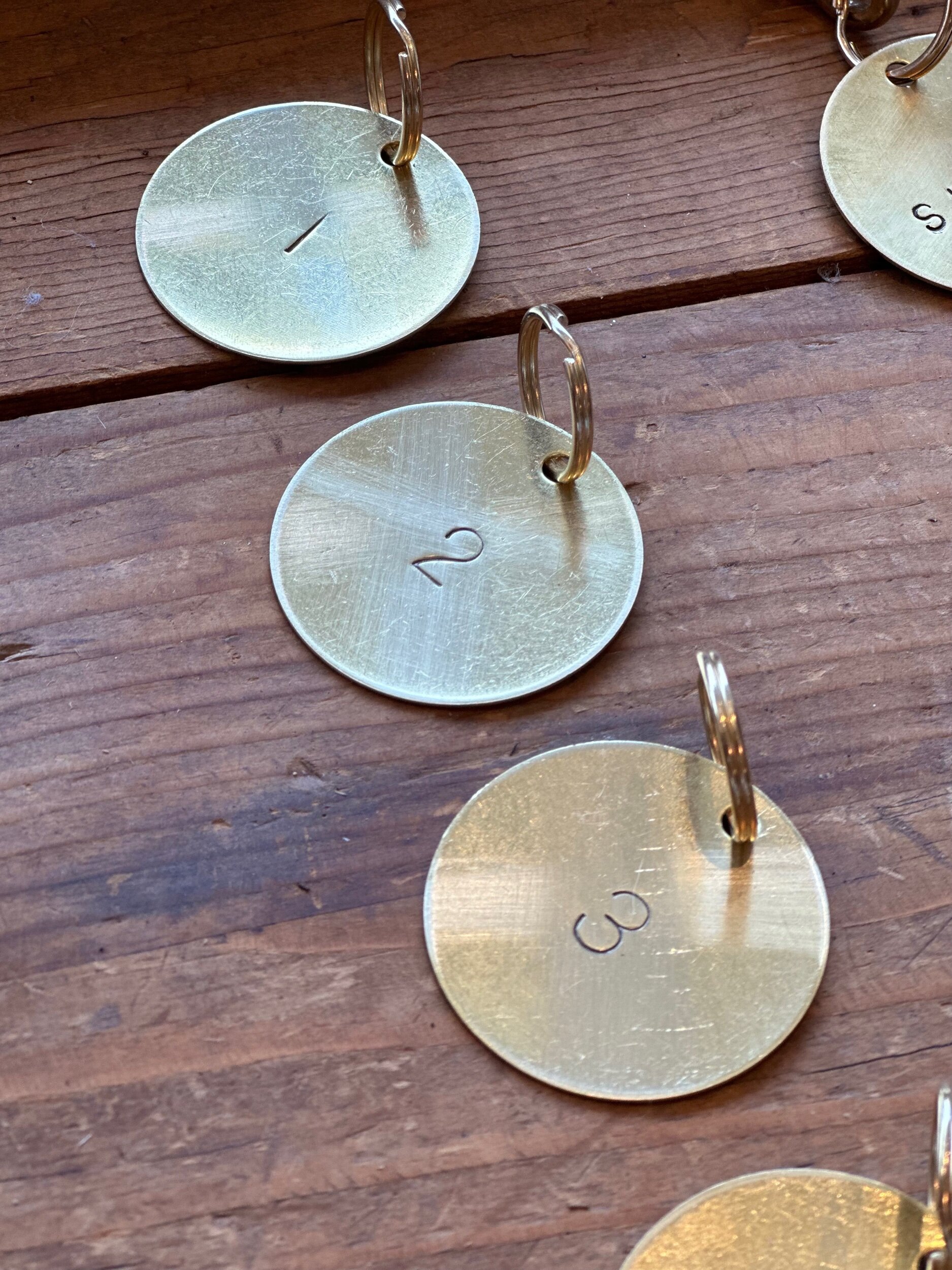 Brass Number Coins