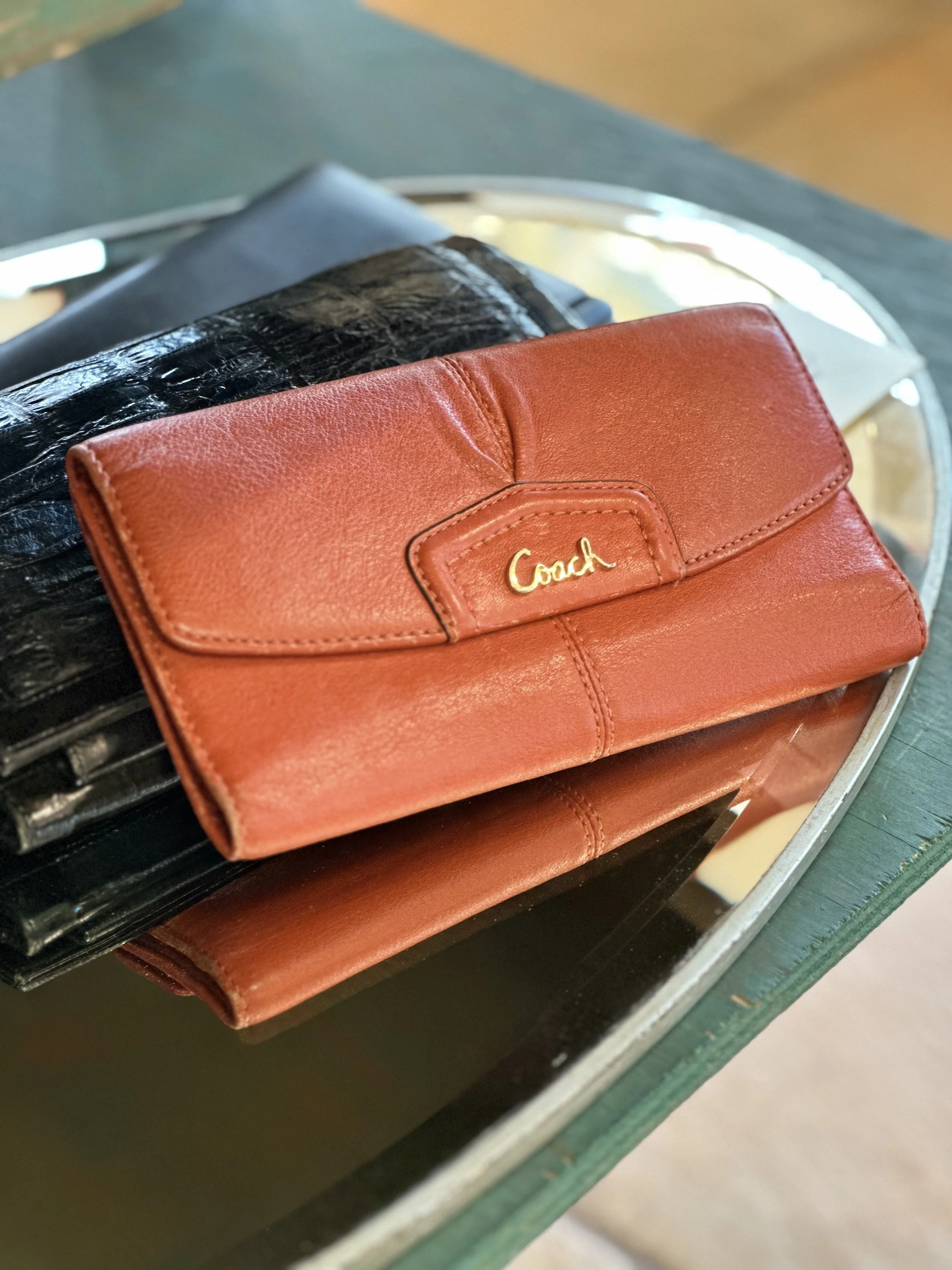 Vintage Orange-Red COACH Wallet