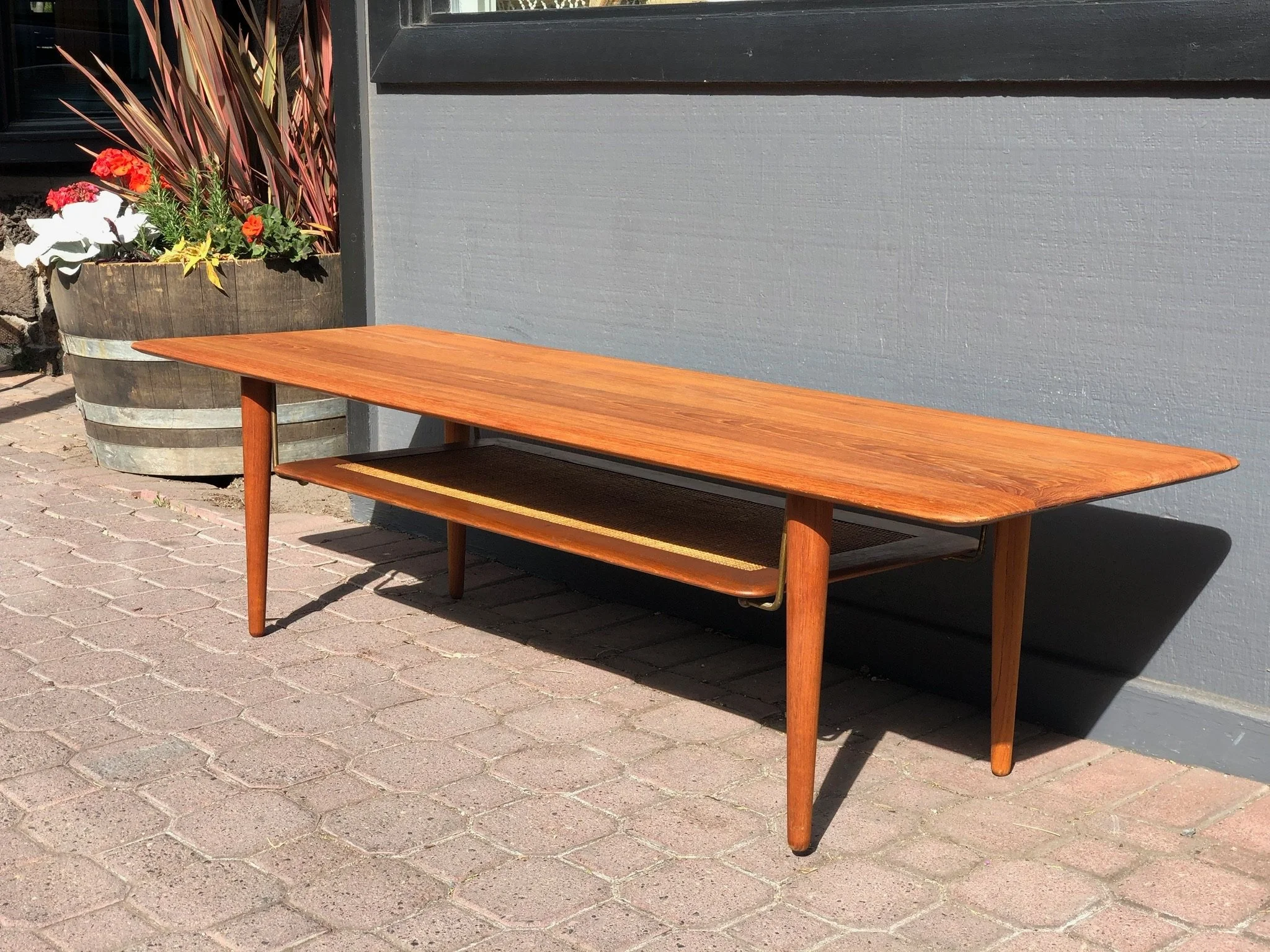 danish teak surfboard coffee table