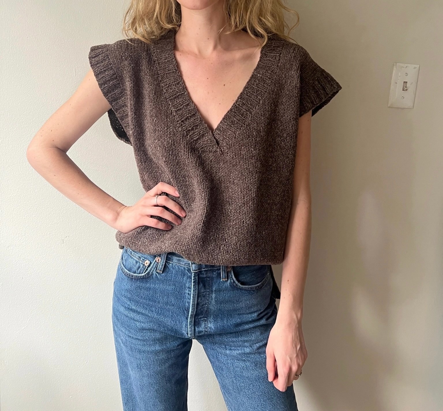 Wool V Neck Pullover Vest