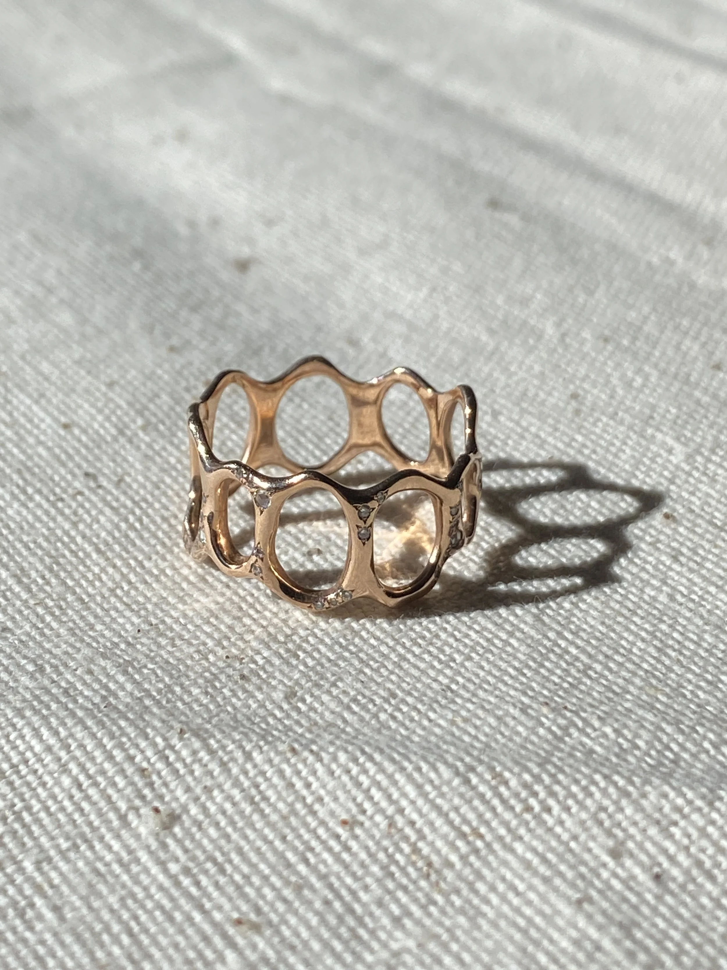 Honeycomb Pavé Diamond Ring by Sirciam