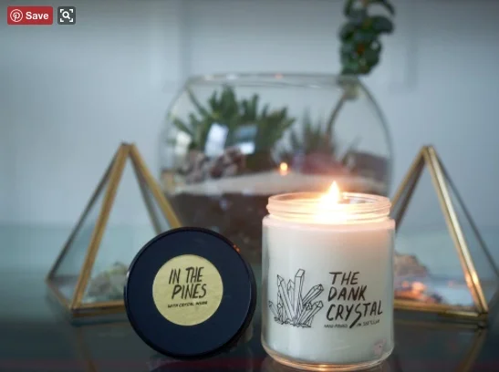 The Dank Crystal "In The Pines" Soy Candle w/Hidden Crystal