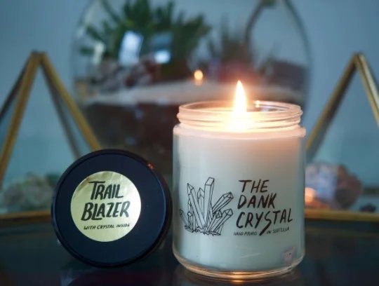 The Dank Crystal "Trail Blazer" Soy Candle w/Hidden Crystal