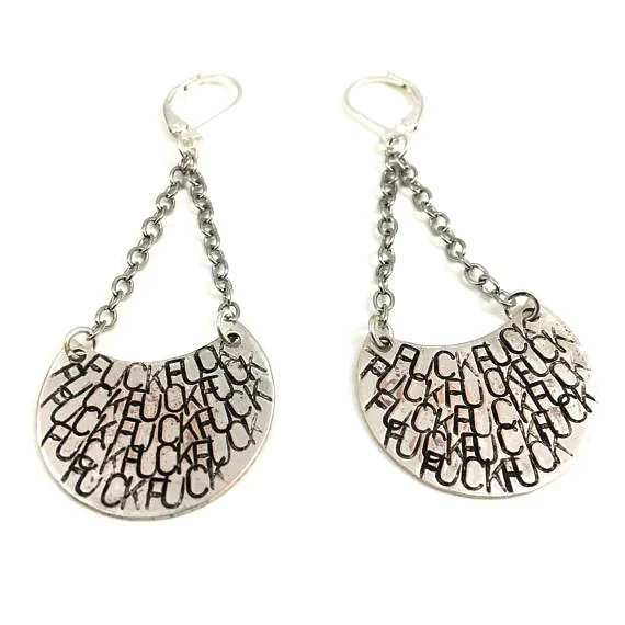 Squirrel Vs. Coyote "Fuck" Earrings