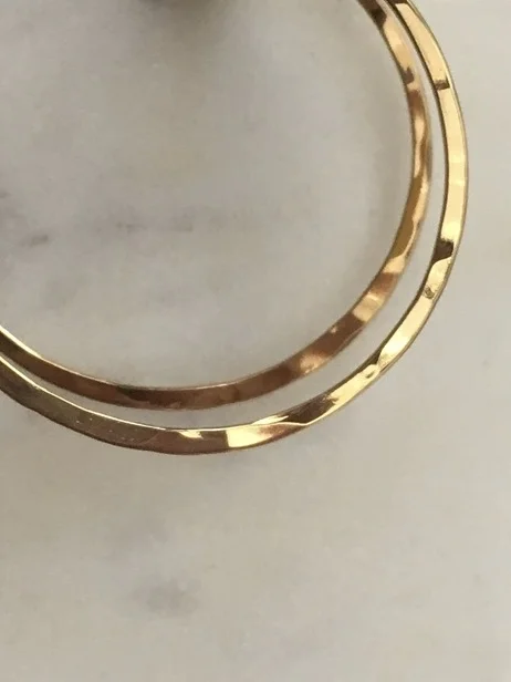 SUAI Jewelry Small Hammered Hoops