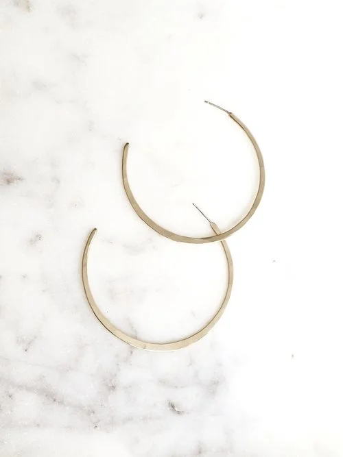 SUAI Jewelry Small Hammered Hoops