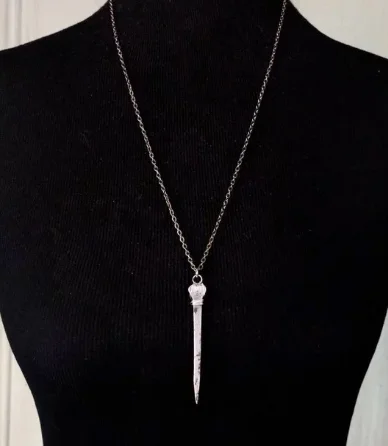 Open the Cellar Door Vintage Steel Coffin Nail Pendant