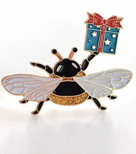 Kellyportfolio Bee Present Enamel Pin