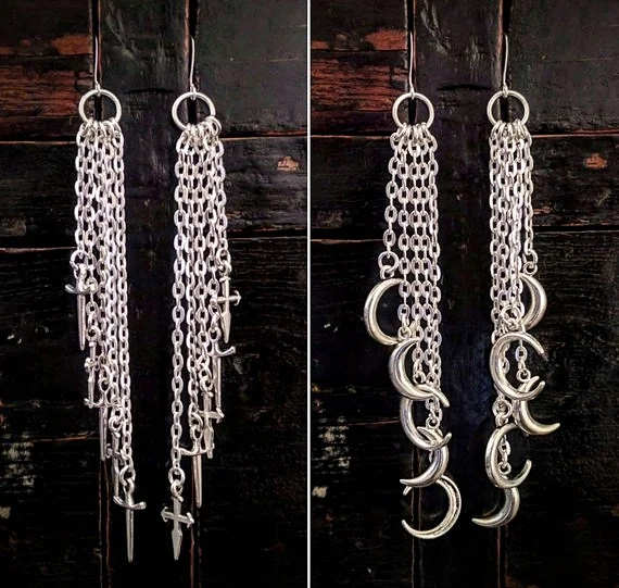 Open the Cellar Door Waterfall Sword / Moon Earrings