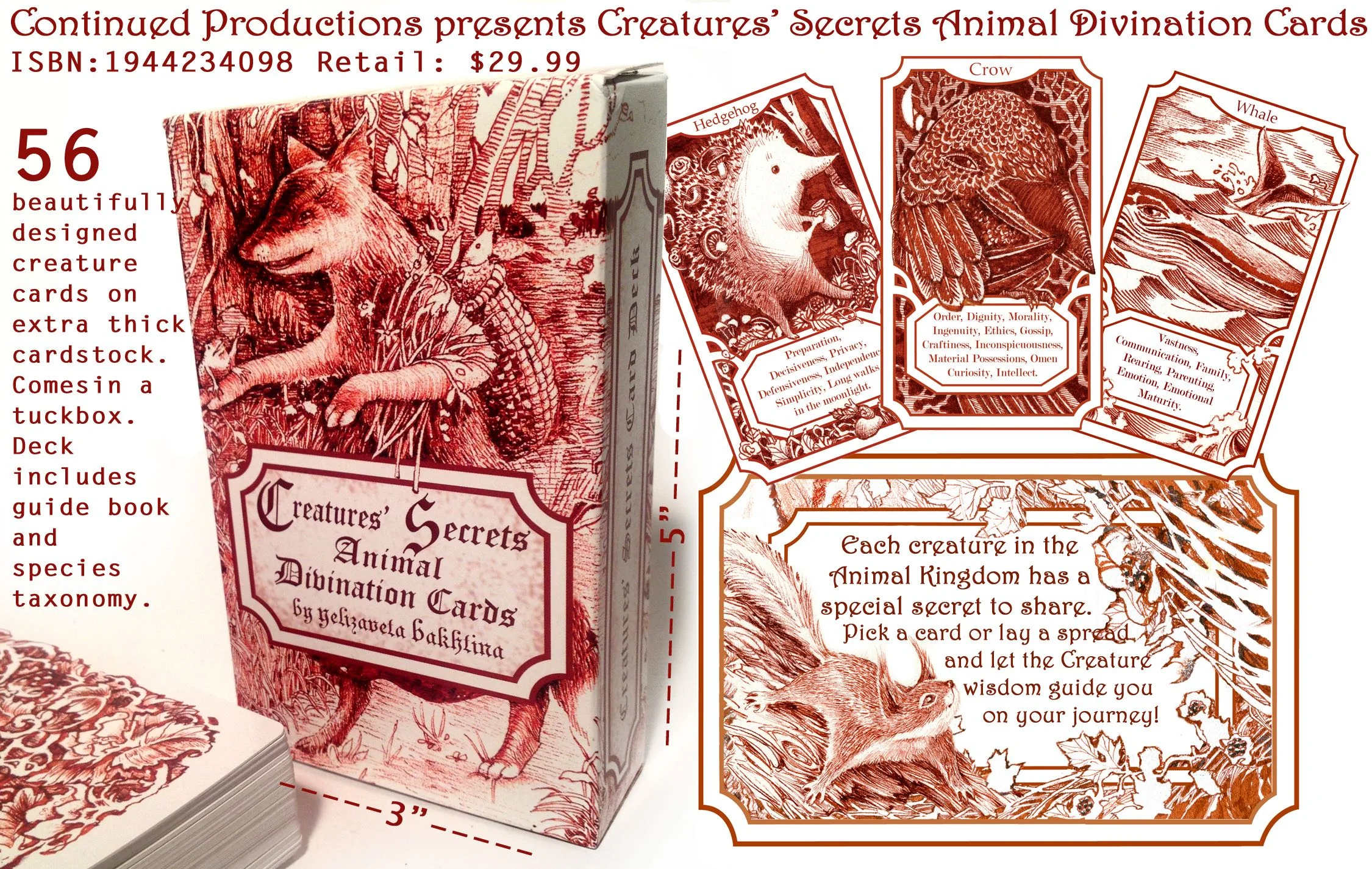 Yelizaveta Bakhtina "Creatures' Secrets" Animal Divination card deck