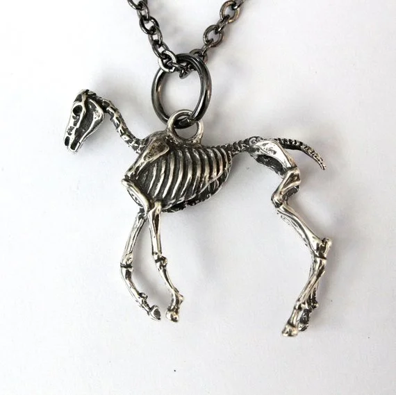 Moon Raven Designs Sterling Horse Skeleton Necklace