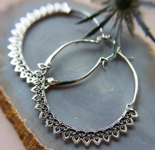 Astor + Orion Corazon Silver Hoops