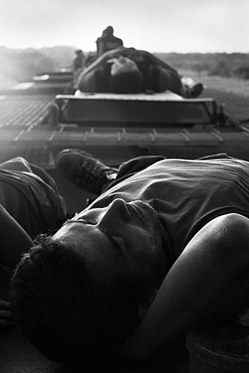   Resting on top of the train.    Chiapas, Mexico. 2007     