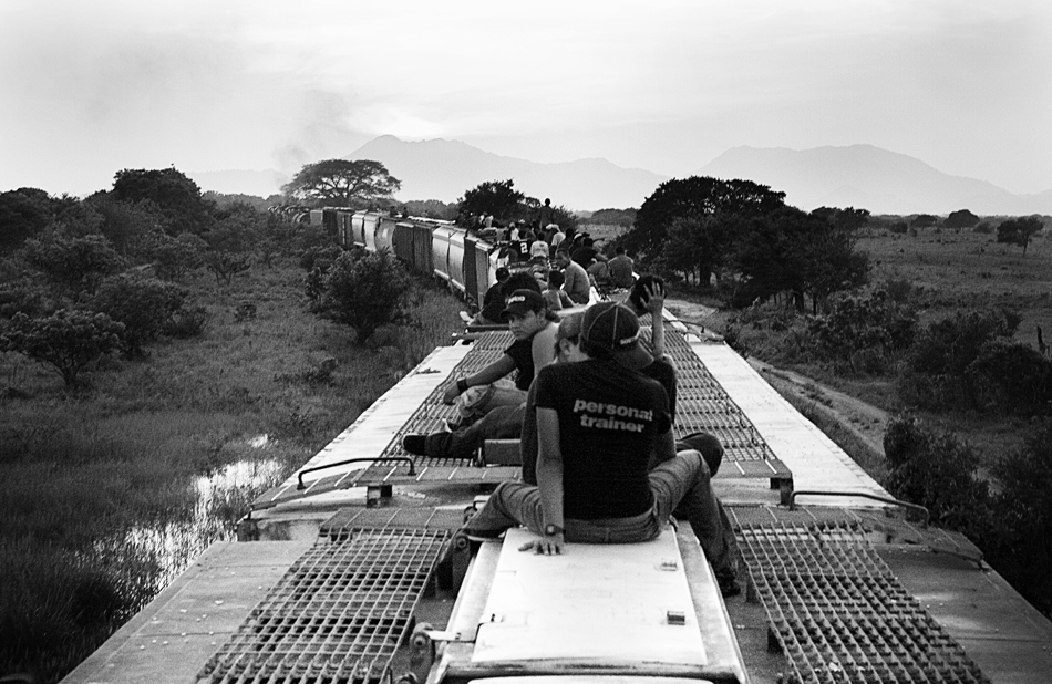   Sunset aboard the train.    Chiapas, Mexico. 2007     