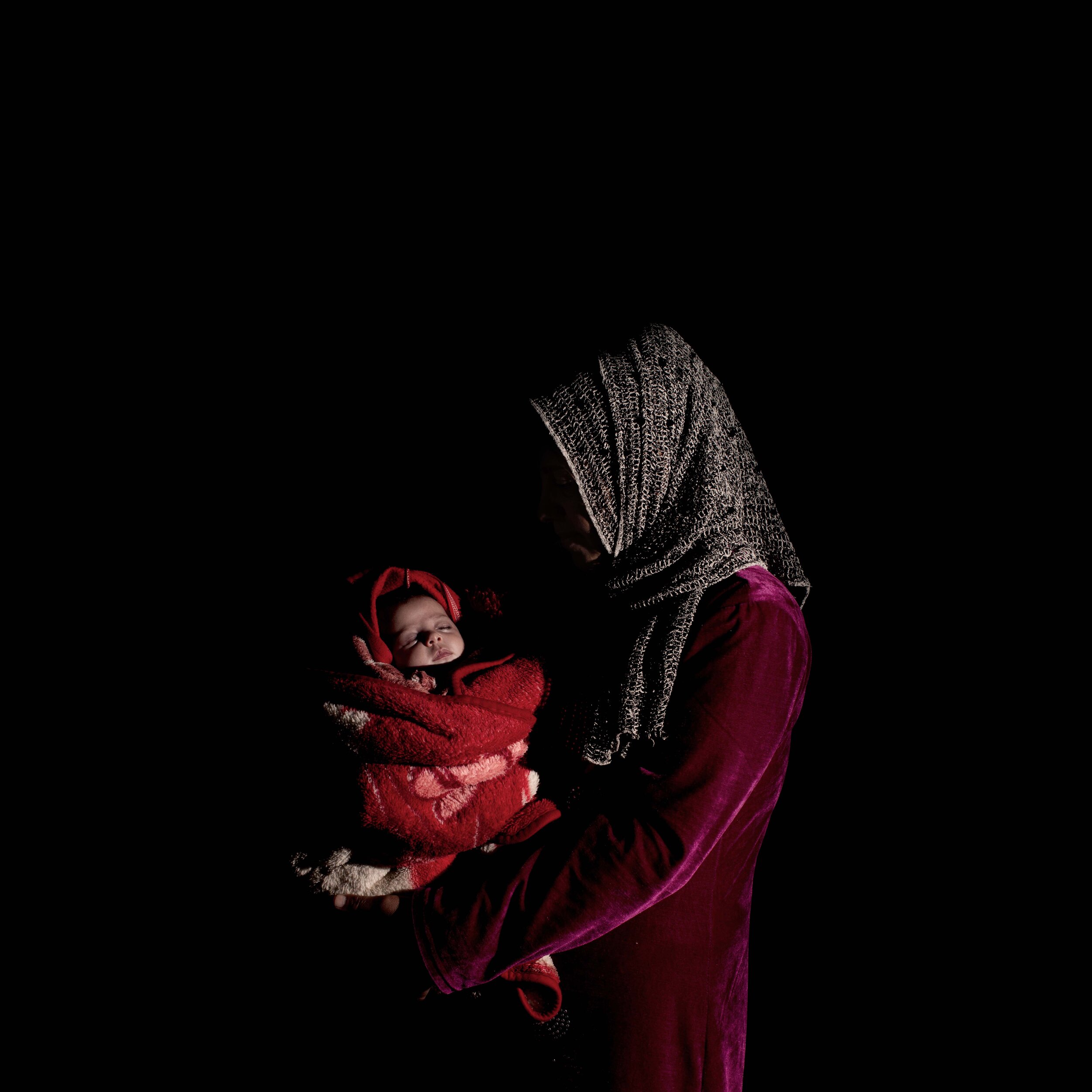  Hawle is from Aleppo and has five children, the eldest of which is six years old. Her youngest, Rahaf, is less than a month old. Her husband has been sick for some time and cannot afford medical attention. She is in the process of registering the bi