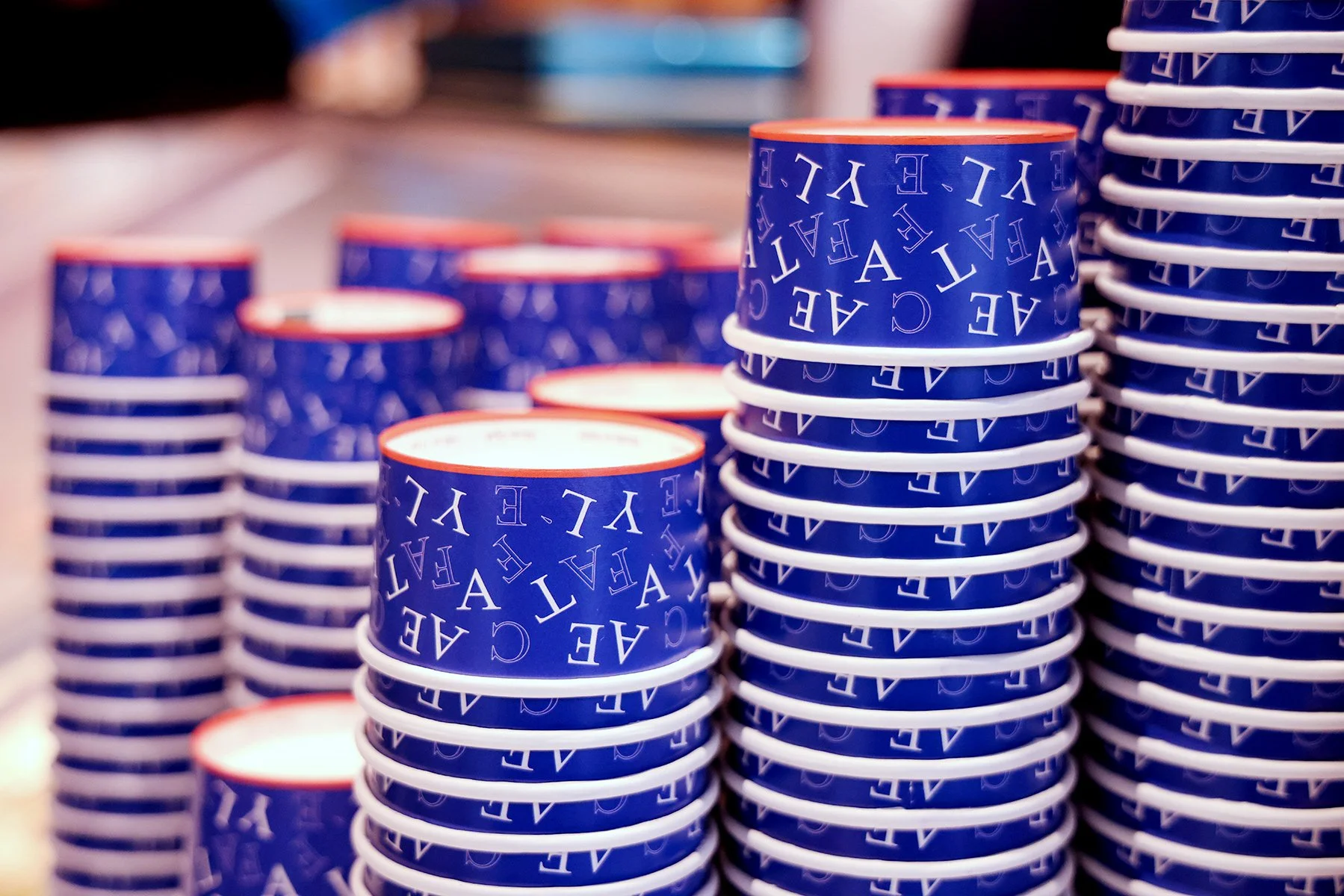 North America | Sample of caffe collateral design (gelato to-go cups).
source: Eataly