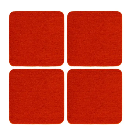 Bierfilzl Merino Wool Square Coaster Multi 4 Pack - Orange