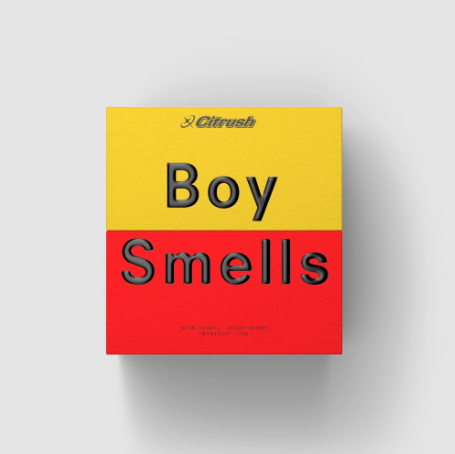 Discover the iconic poppers scent return in the Citrush Candle packaging box by Boy Smells, designed for bigger smells and even burns.