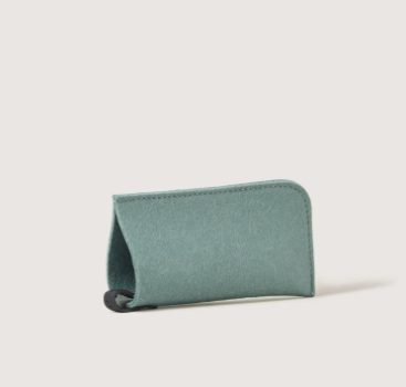 Classic Merino Wool Eyeglass Sleeve by graf lantz in Spruce with soft felt texture.