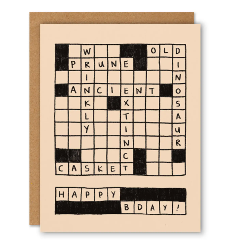 Crossword Birthday Card
