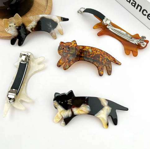 Cat Spring Hair Clip by TheDivaSoap, featuring a charming animal-inspired design,