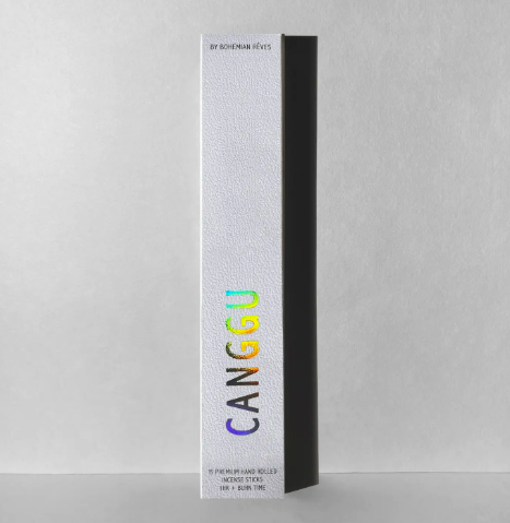 Hand-rolled Canggu incense sticks by Bohemian Rêves featuring exotic botanical notes of saffron and amber.