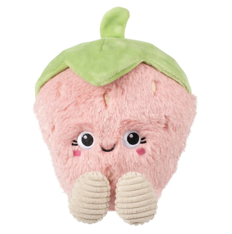 Bring sweet fun to playtime with the Youre My Jam Plush Dog Toy by Petshop by Fringe Studio, featuring an adorable strawberry design with cute corduroy feet.