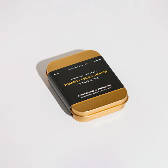 tobacco incense cones I need this Tobacco + Black Pepper Incense Cones by Commonwealth Provisions