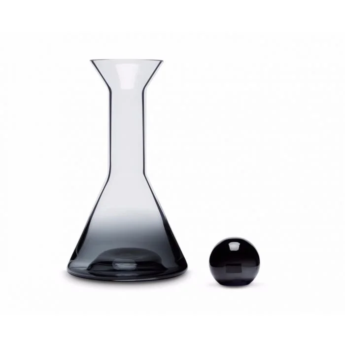 Tom Dixon Tank Decanter Black with a sleek architectural form with top off