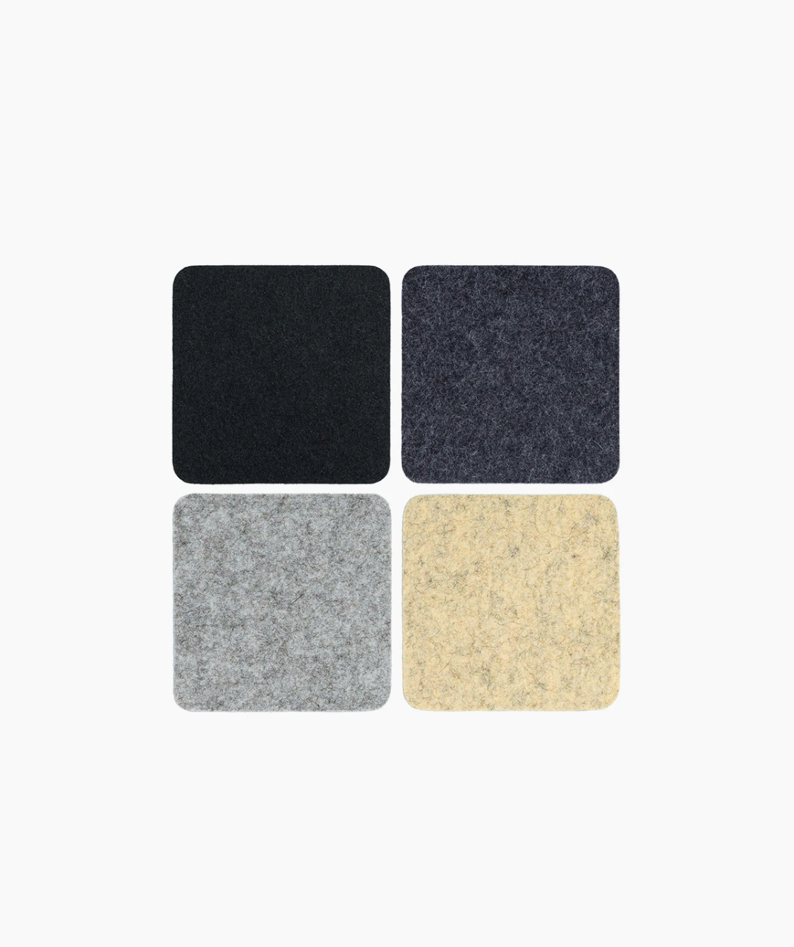 Bierfilzl Merino Wool Square Coaster Multi 4 Pack - Noir