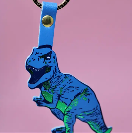 T-Rex Keyring by Ark Colour Design - Cornflower