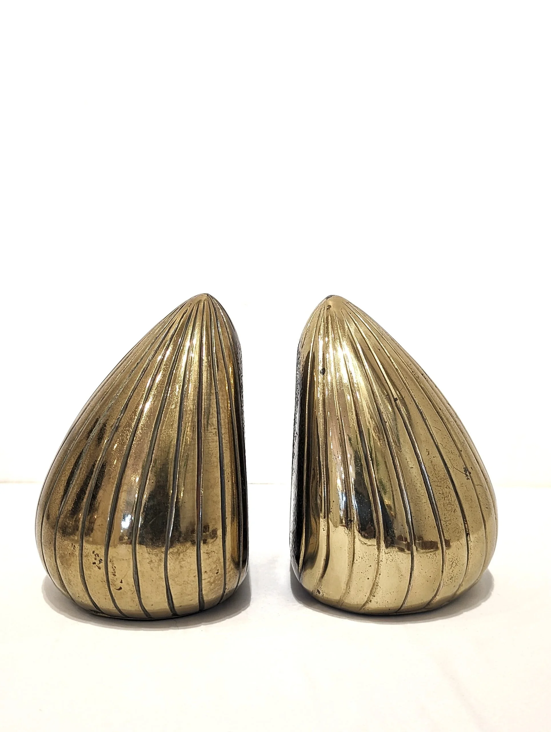 Ben Seibel Brass Clam Bookends – 1960s Mid-Century Modern Design