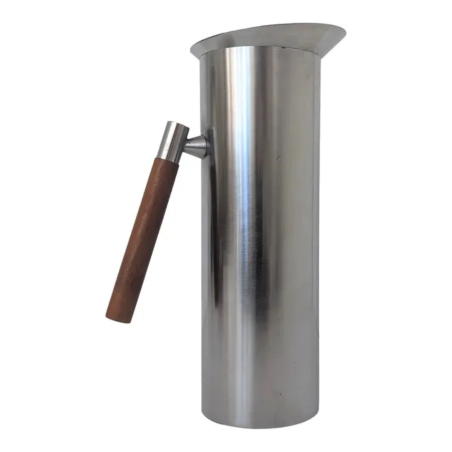 Stainless Steel Pitcher with Wood Handle | Mid-Century  Modern Italian
