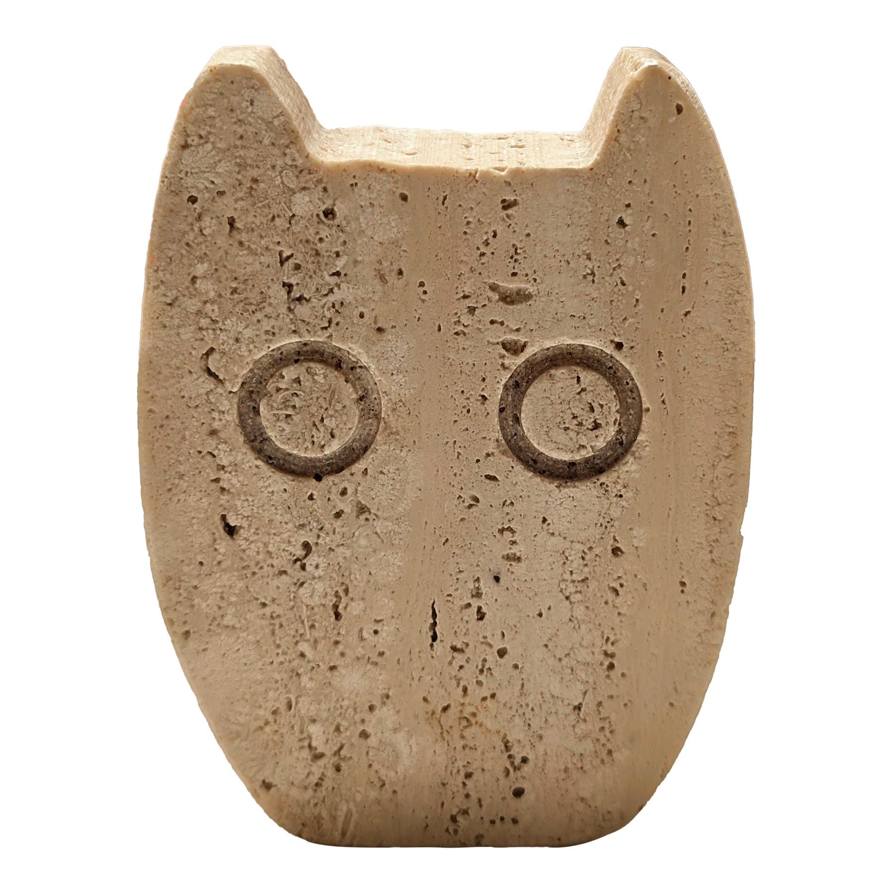 Travertine Owl Sculpture | 1970s Fratelli Mannelli