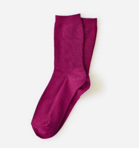 Rich and bold, Bordeaux crew socks add a little depth to your day—just the right mix of classic and playful.