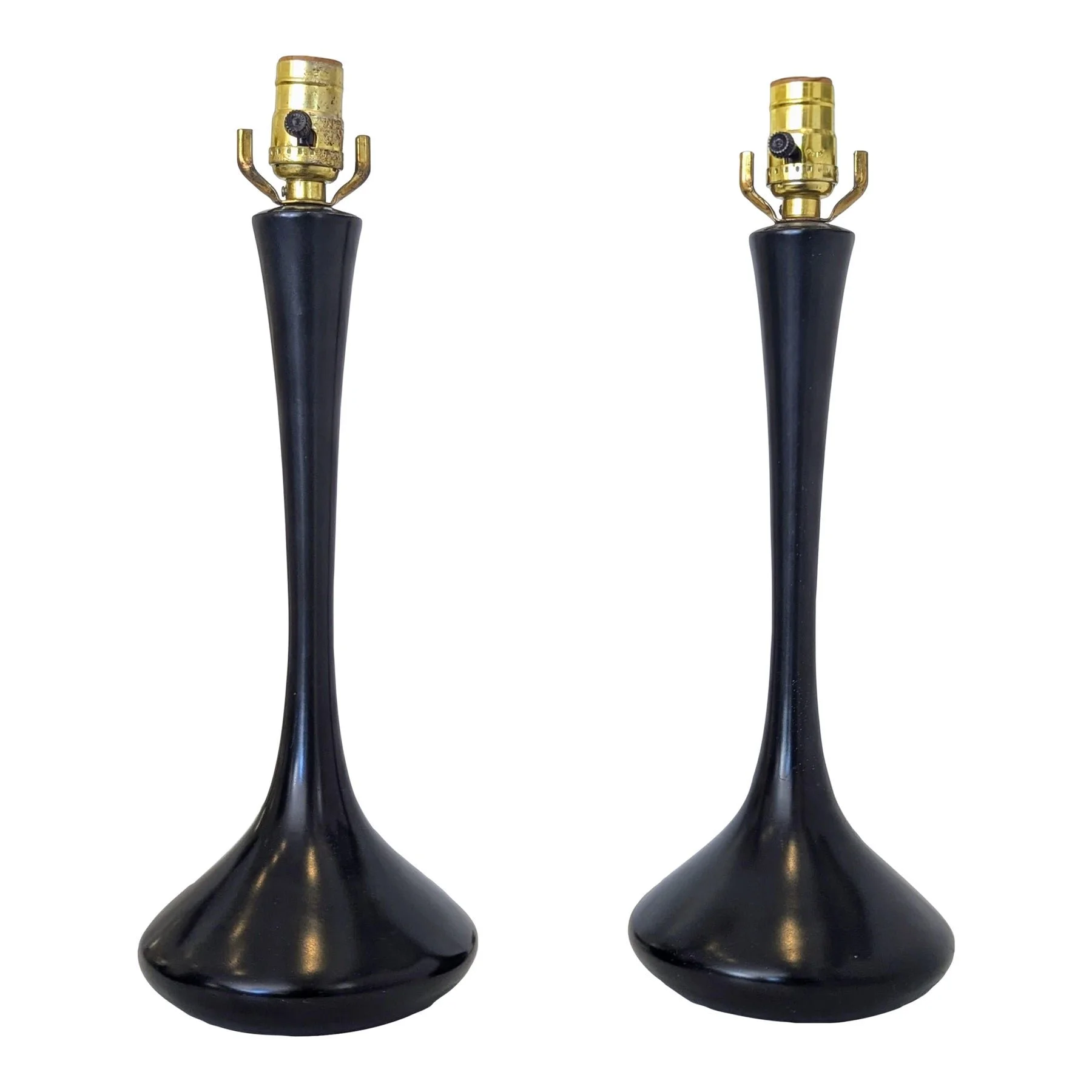 Pair of Mid-Century Black Goblet Table Lamps | Laurel Lamp Company 1950s–60s,