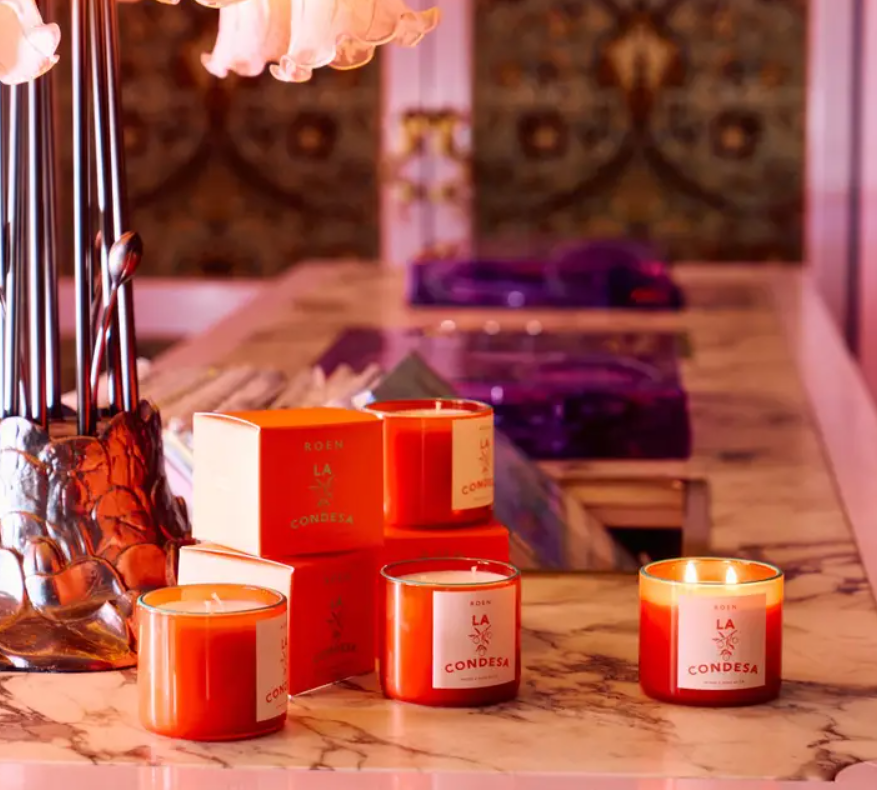 Roen La Condesa Candle, showcasing the hand-painted design and signature Mexico City box.